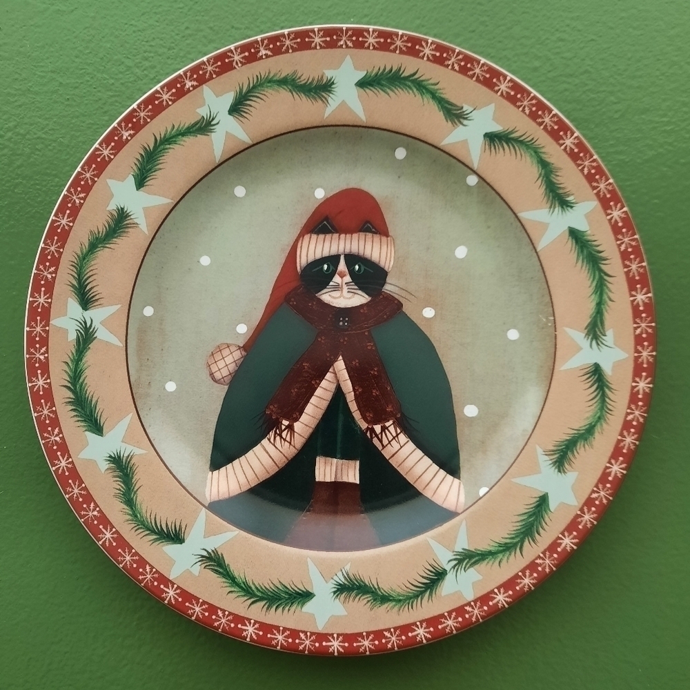 Sakura Holiday Christmas Cat Plat